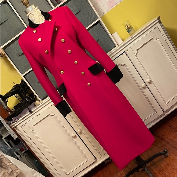 Dior Jackets & Blazers - Dior Cherry Red and Black Trench Coat